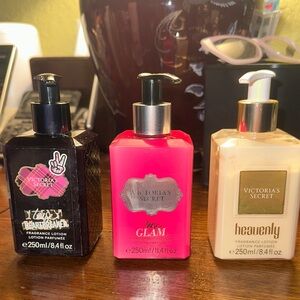 Victoria's Secret Fragrance Lotion Trio - Black, Pink, Tan